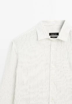 Massimo Dutti STRIPED SLIM FIT GARMENT - Shirt - White -Massimo Dutti Shop 45bd8032ff7b4ee2914aaa0a315c94e3