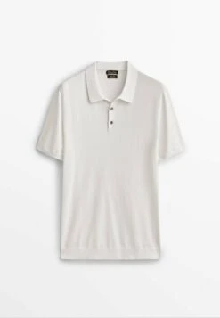 Massimo Dutti Kurzärmeliger - Polo Shirt - White -Massimo Dutti Shop 45d69efaa1ed41eca088192b5009dcb0