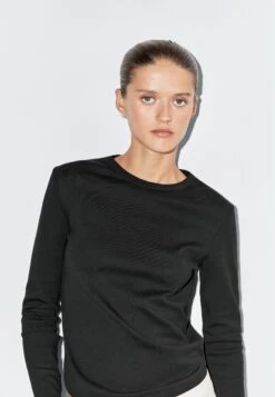 Massimo Dutti LONG SLEEVE WITH ROUNDED HEM - Long Sleeved Top - Black -Massimo Dutti Shop 45d6e4580f58413787ad37854f89b668