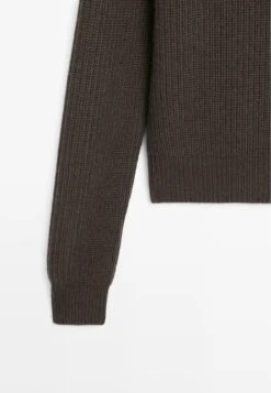 Massimo Dutti KNIT HIGH NECK SWEATER WITH SHOULDER DETAIL - Jumper - Dark Brown -Massimo Dutti Shop 45ee79d862724aa8a049aa9cdbec561d