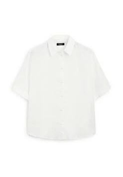 Massimo Dutti SHORT SLEEVE GARMENT - Button-down Blouse - White -Massimo Dutti Shop 45fe7dfb18584a3ca5b3e94529517eb2