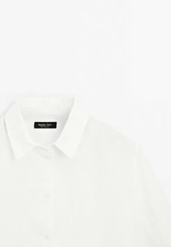 Massimo Dutti SHORT SLEEVE GARMENT - Button-down Blouse - White -Massimo Dutti Shop 4611e325b2d24e72b1e99b2194385fb4
