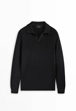 Massimo Dutti Textured- Polo Shirt - Black -Massimo Dutti Shop 4656f00b66a5466082c12a95faca1f18