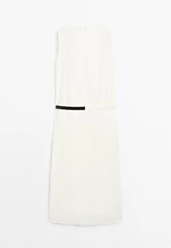 Massimo Dutti MIDI WITH BELT DETAIL - Day Dress - White -Massimo Dutti Shop 469b41083410429892dad19ba63563d2