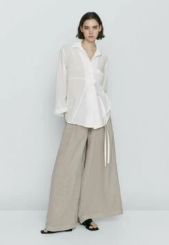 Massimo Dutti Patchwork With Pocket - Button-Down Blouse