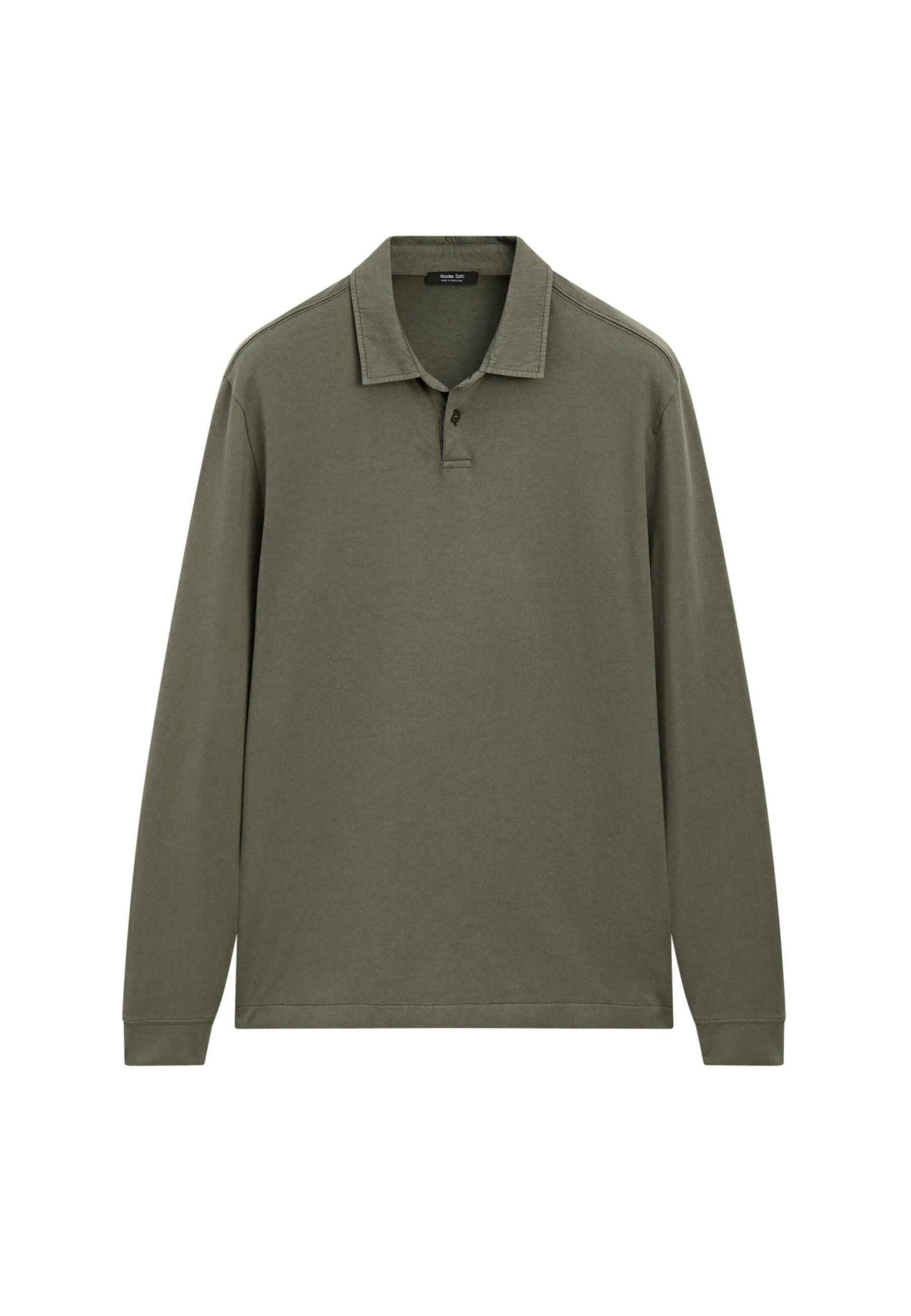 Massimo Dutti DISTRESSED-EFFECT POLO NECK - Long Sleeved Top - Khaki 7 Massimo Dutti DISTRESSED-EFFECT POLO NECK - Long Sleeved Top - Khaki - Image 5