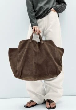 Massimo Dutti SPLIT SHOPPER - Tote Bag - Brown