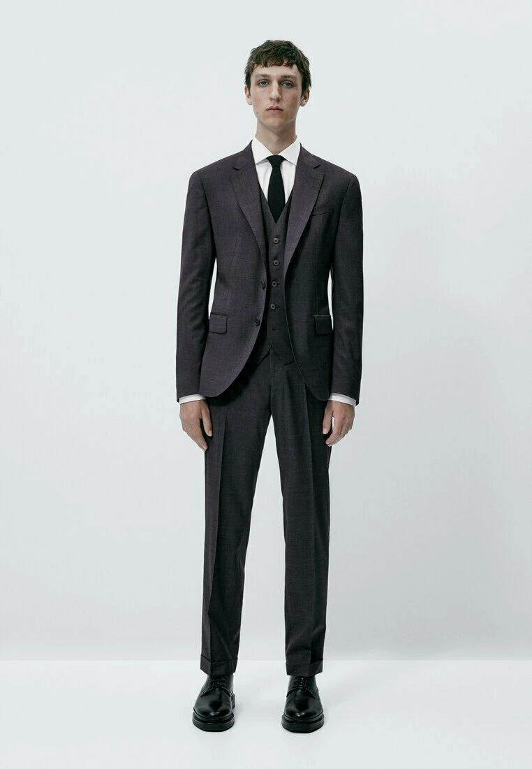 Massimo Dutti Check Super - Waistcoat - Grey 4 Massimo Dutti Check Super - Waistcoat - Grey - Image 2