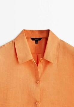Massimo Dutti Short Sleeve - Button-Down Blouse - Orange -Massimo Dutti Shop 47cd08f7112a4c7e9caf98e9b9fdc611