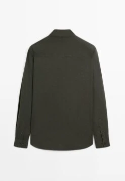 Massimo Dutti SLIM FIT TWILL MELANGE - Shirt - Dark Green -Massimo Dutti Shop 47de8f12c6ef4548aa25ebcaa0aceb16