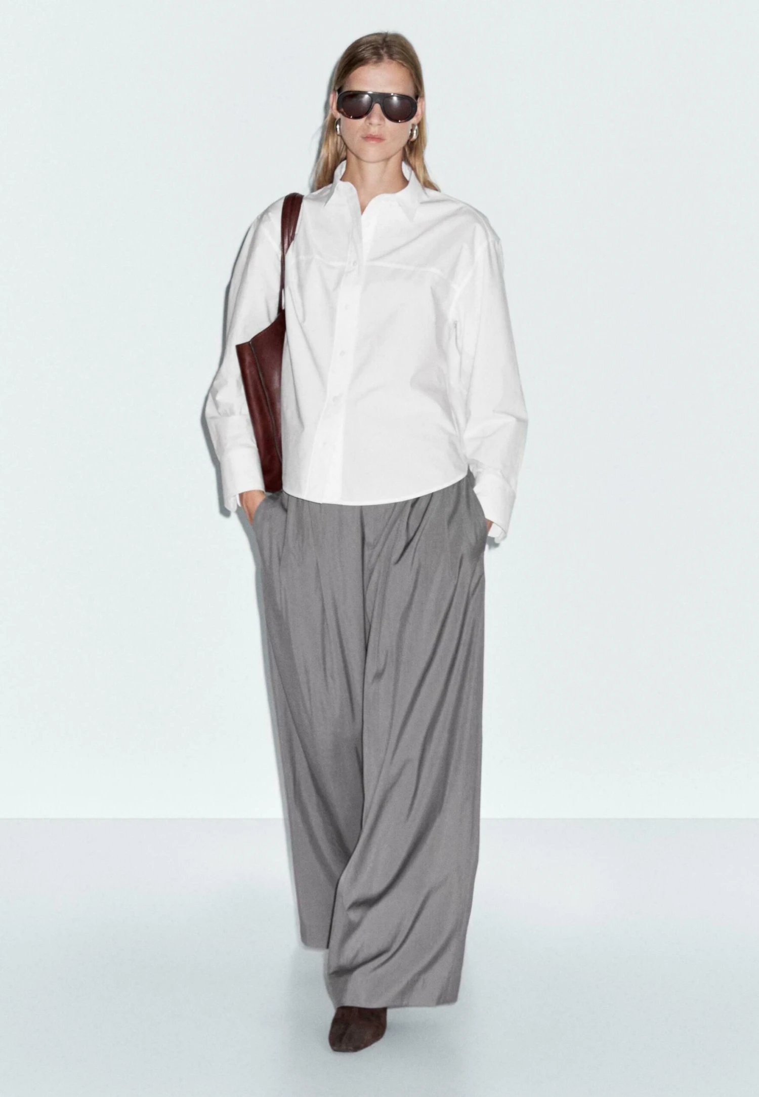 Massimo Dutti OXFORD COLLAR LONG SLEEVE - Button-down Blouse - White 5 Massimo Dutti OXFORD COLLAR LONG SLEEVE - Button-down Blouse - White - Image 3