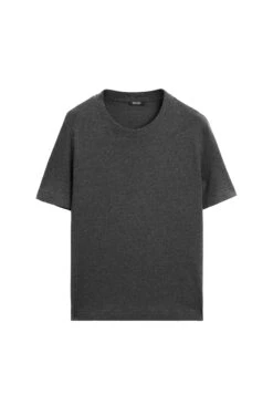 Massimo Dutti SHORT SLEEVE INTERLOCK WITH CREW NECK - Basic T-shirt - Grey -Massimo Dutti Shop 480dfbedc503490999bd71d91eab93c5