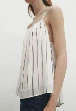 Massimo Dutti Striped Flowing Strappy- Top - Beige -Massimo Dutti Shop 4819fb1b52744c308b66bd33ddf64db5