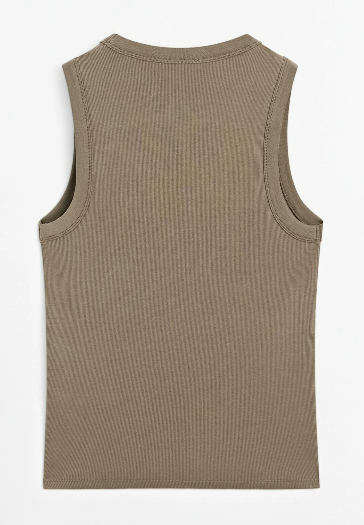 Massimo Dutti HEAVY WEIGHT RIBBED ROUND NECK - Basic T-shirt - Khaki 9 Massimo Dutti HEAVY WEIGHT RIBBED ROUND NECK - Basic T-shirt - Khaki - Image 7