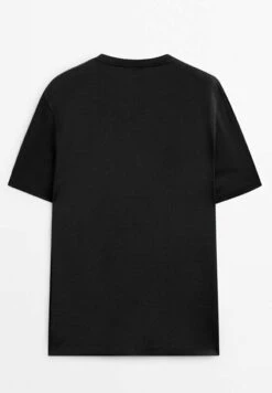 Massimo Dutti Short Sleeve - Basic T-Shirt - Black -Massimo Dutti Shop 484d4d88e94c4215a6f64cb9b5196749