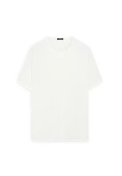 Massimo Dutti ROUNDED COLLAR LIGHTWEIGHT - Basic T-shirt - White -Massimo Dutti Shop 4885a1cd33214162827815c1ccc60353