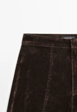 Massimo Dutti MID-RISE WITH DARTS - Wide Leg - Mottled Dark Brown -Massimo Dutti Shop 4898bf2c2d2c4c0aa8b0c01cc937f073