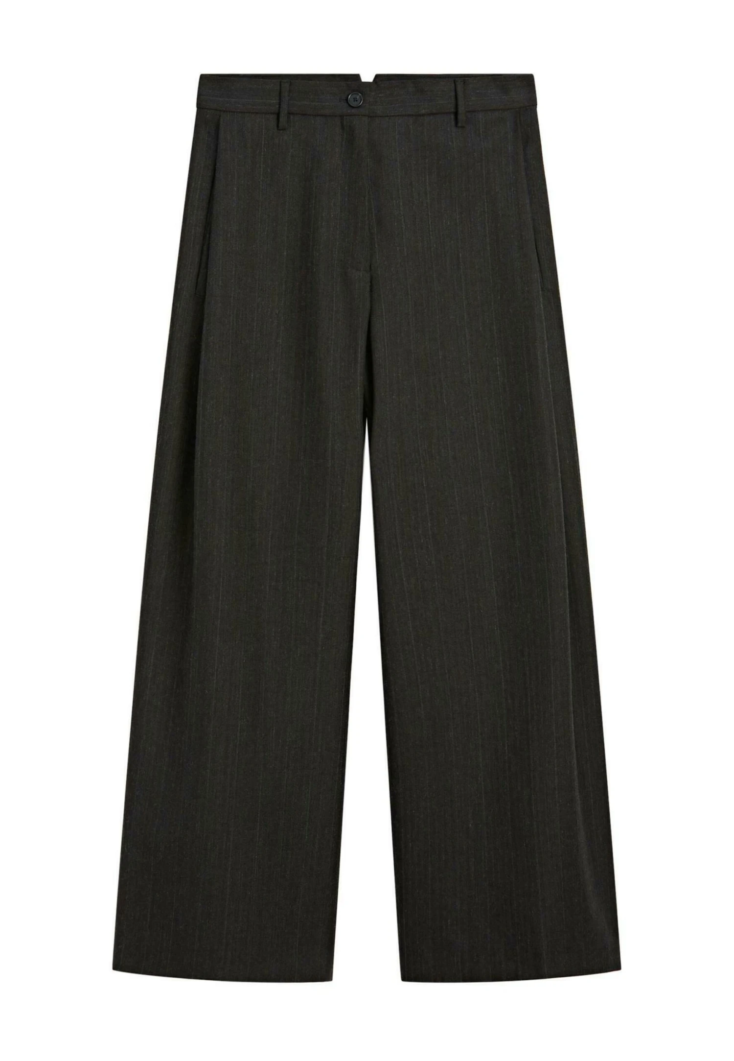 Massimo Dutti STRIPED WIDE-LEG - Trousers - Dark Grey 7 Massimo Dutti STRIPED WIDE-LEG - Trousers - Dark Grey - Image 5