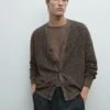 Massimo Dutti BUTTONED MOULINÉ V-NECK - Cardigan - Dark Brown 1 Massimo Dutti BUTTONED MOULINÉ V-NECK - Cardigan - Dark Brown -Massimo Dutti Shop 48b19d4685e048928ce8df34aead53ce