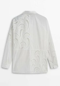 Massimo Dutti With Crochet Detail - Button-Down Blouse - White -Massimo Dutti Shop 48b2265a5b8b4d978f47dabf8d2ca9b4