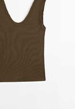 Massimo Dutti ROUND NECK WITH FRAYED PIPING - Top - Mottled Brown -Massimo Dutti Shop 48cbe61f45444a3a9a0ba9aeb1cd0102