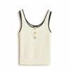 Massimo Dutti Contrast With Straps And Buttons- Top - Beige -Massimo Dutti Shop 48d6491d1a65425e8f03dc1b998521ed