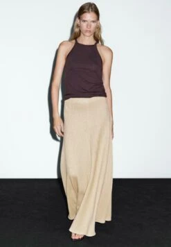 Massimo Dutti LONG HERRINGBONE - A-line Skirt - Beige -Massimo Dutti Shop 48edf1390a0d443c983e7f2695d0b28d