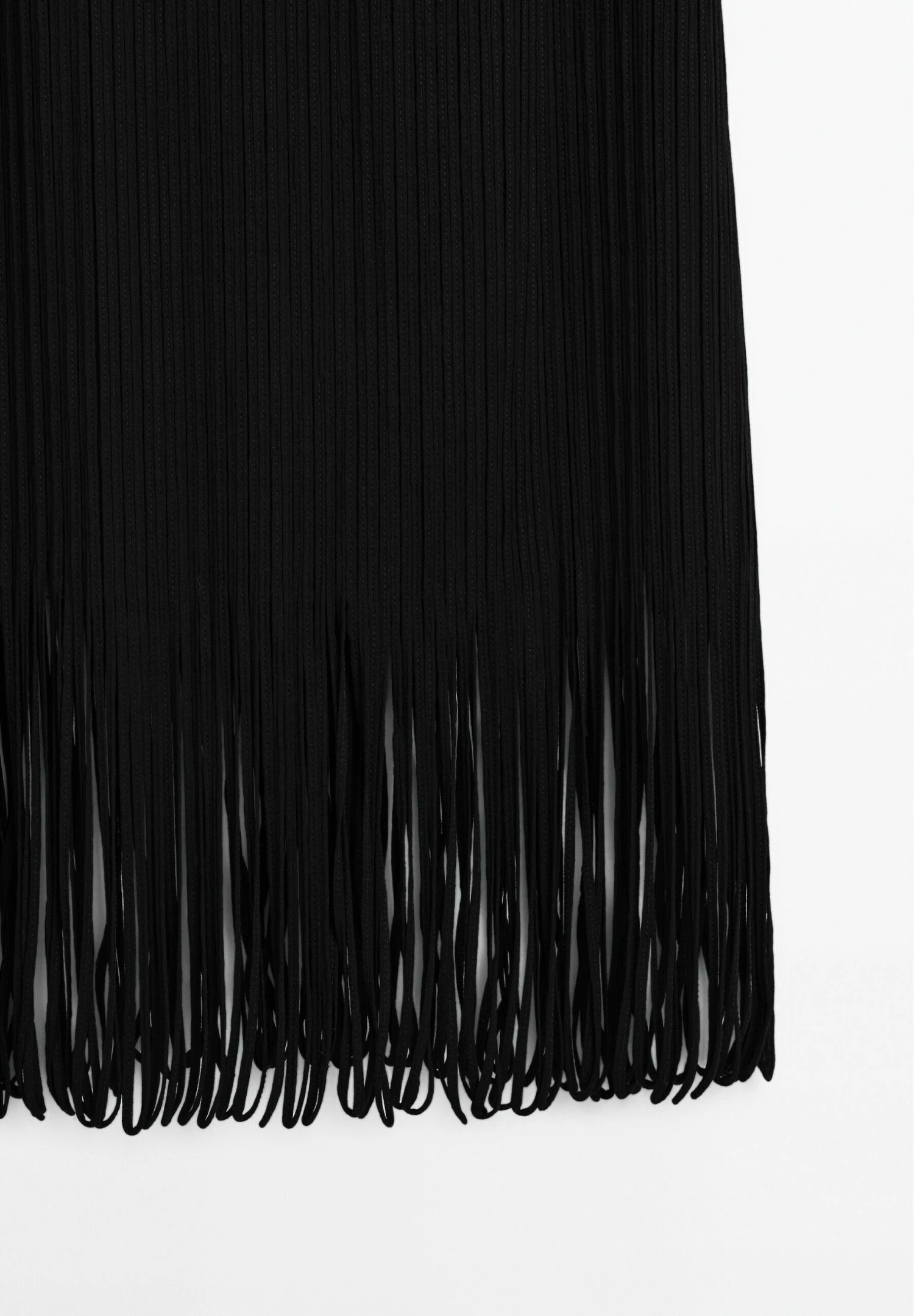 Massimo Dutti TEXTURED KNIT WITH FRINGED HEM - Day Dress - Black 10 Massimo Dutti TEXTURED KNIT WITH FRINGED HEM - Day Dress - Black - Image 8