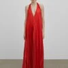 Massimo Dutti Studio-Pleated - Maxi Dress - Red -Massimo Dutti Shop 490a13dee6874bb4b42a590ee98af68c