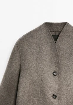 Massimo Dutti HIGH NECK - Classic Coat - Grey 19 Massimo Dutti HIGH NECK - Classic Coat - Grey -Massimo Dutti Shop 495af2379238434291d6c493d75b51d7