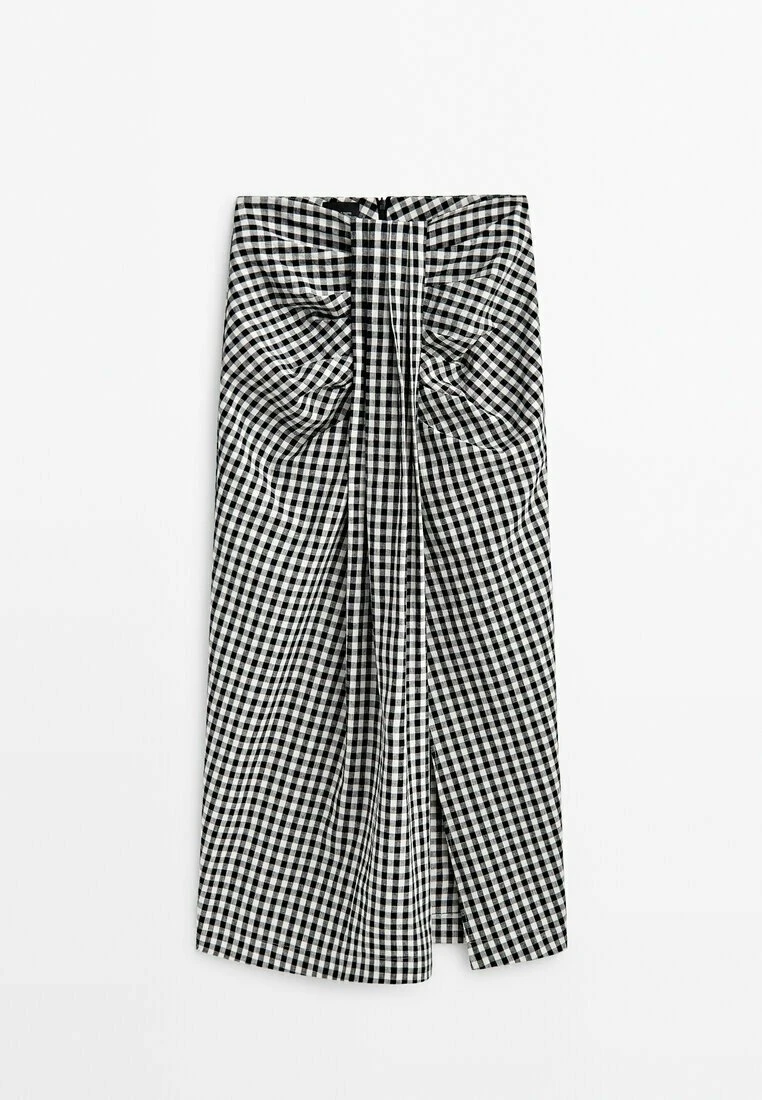 Massimo Dutti Studio-Gingham - Wrap Skirt - Black 11 Massimo Dutti Studio-Gingham - Wrap Skirt - Black - Image 9