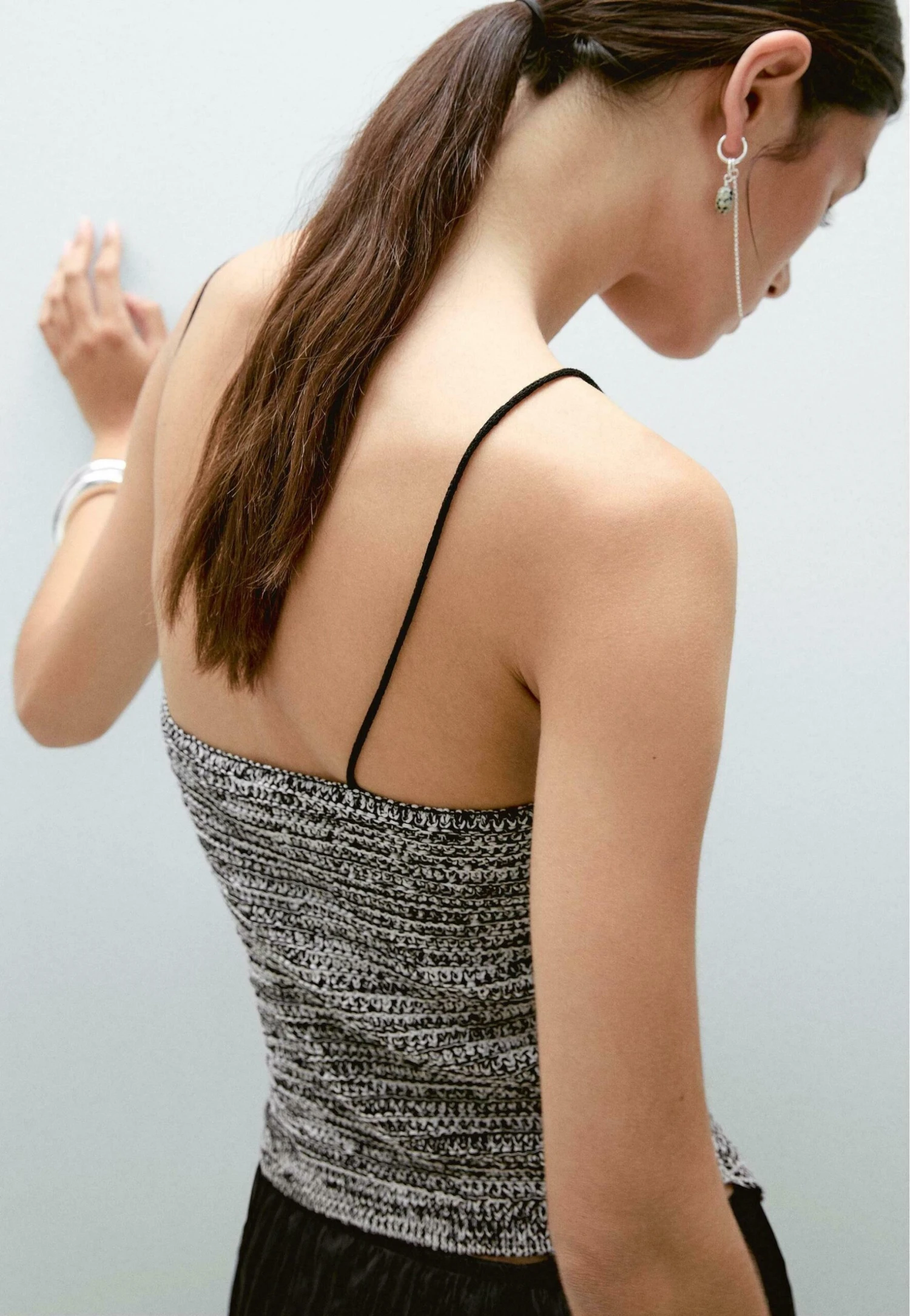 Massimo Dutti ASYMMETRIC MOULINÉ CROCHET - Top - Black 5 Massimo Dutti ASYMMETRIC MOULINÉ CROCHET - Top - Black - Image 3