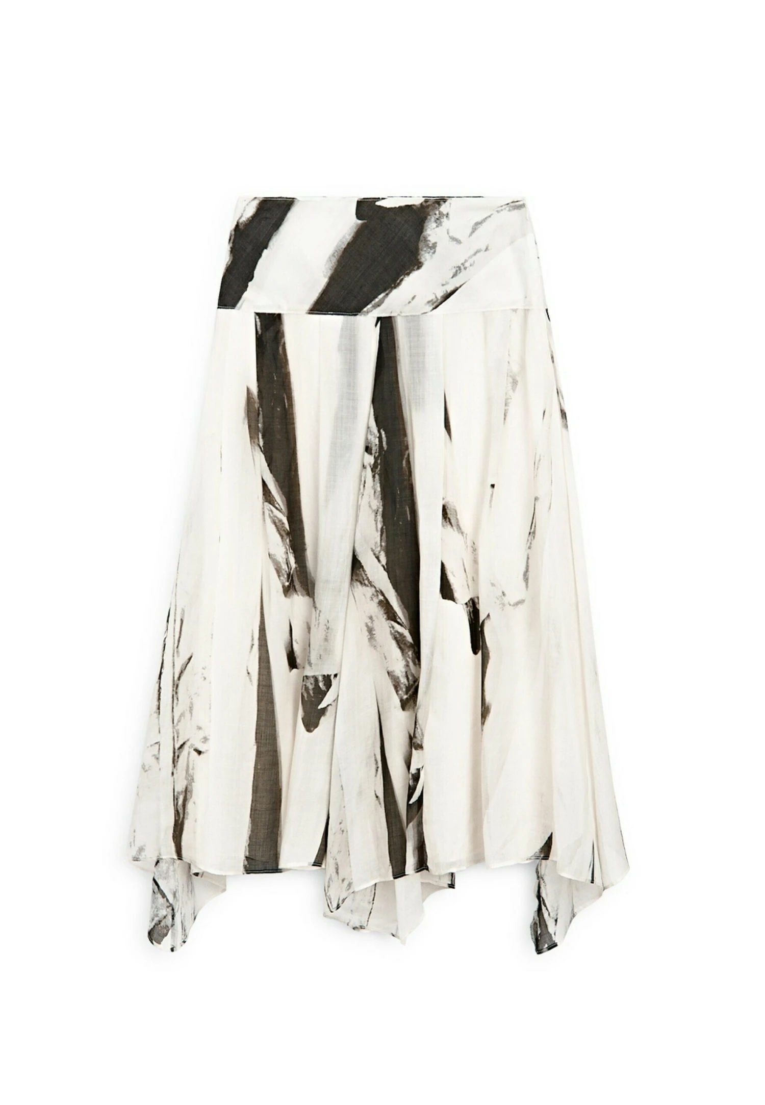 Massimo Dutti FLOWING MARBLE PRINT MIDI - A-line Skirt - White 6 Massimo Dutti FLOWING MARBLE PRINT MIDI - A-line Skirt - White - Image 4