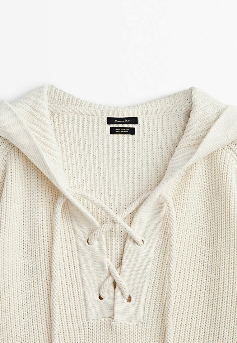 Massimo Dutti Purl With Hood And Drawstrings - Hoodie - Beige 10 Massimo Dutti Purl With Hood And Drawstrings - Hoodie - Beige - Image 8