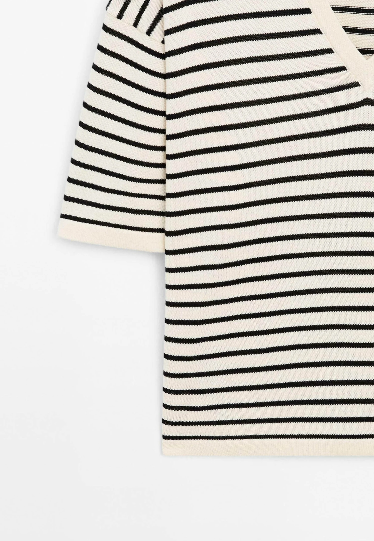 Massimo Dutti STRIPED V-NECK - Print T-shirt - Dark Blue 10 Massimo Dutti STRIPED V-NECK - Print T-shirt - Dark Blue - Image 8