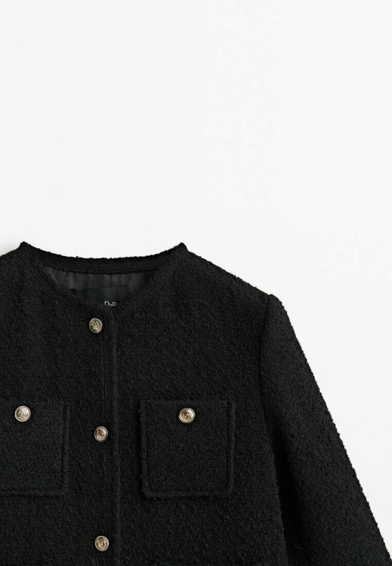 Massimo Dutti Textured Cropped With Four Pockets - Summer Jacket - Black 10 Massimo Dutti Textured Cropped With Four Pockets - Summer Jacket - Black - Image 8