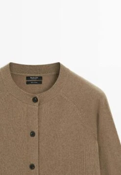 Massimo Dutti BUTTONED LONG SLEEVE WITH CREW NECK - Cardigan - Brown -Massimo Dutti Shop 4a507c3d6db345b8ad97551e9a6f58ab