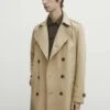 Massimo Dutti Water-Repellent Double-Breasted- Trenchcoat - Beige -Massimo Dutti Shop 4a531f8f3caa457f961ff7cca55a9670
