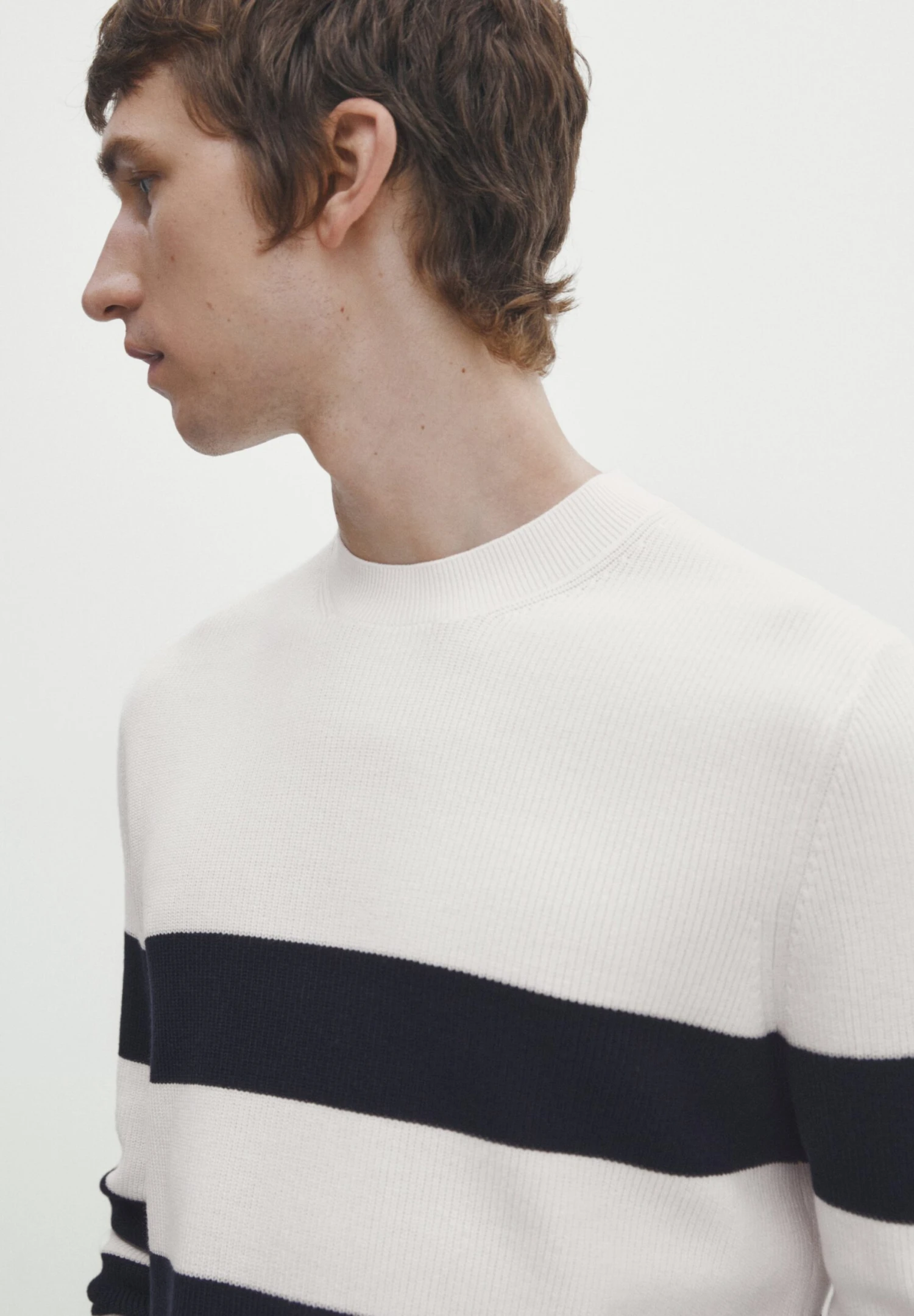 Massimo Dutti Striped Crew Neck - Jumper - Beige 5 Massimo Dutti Striped Crew Neck - Jumper - Beige - Image 3