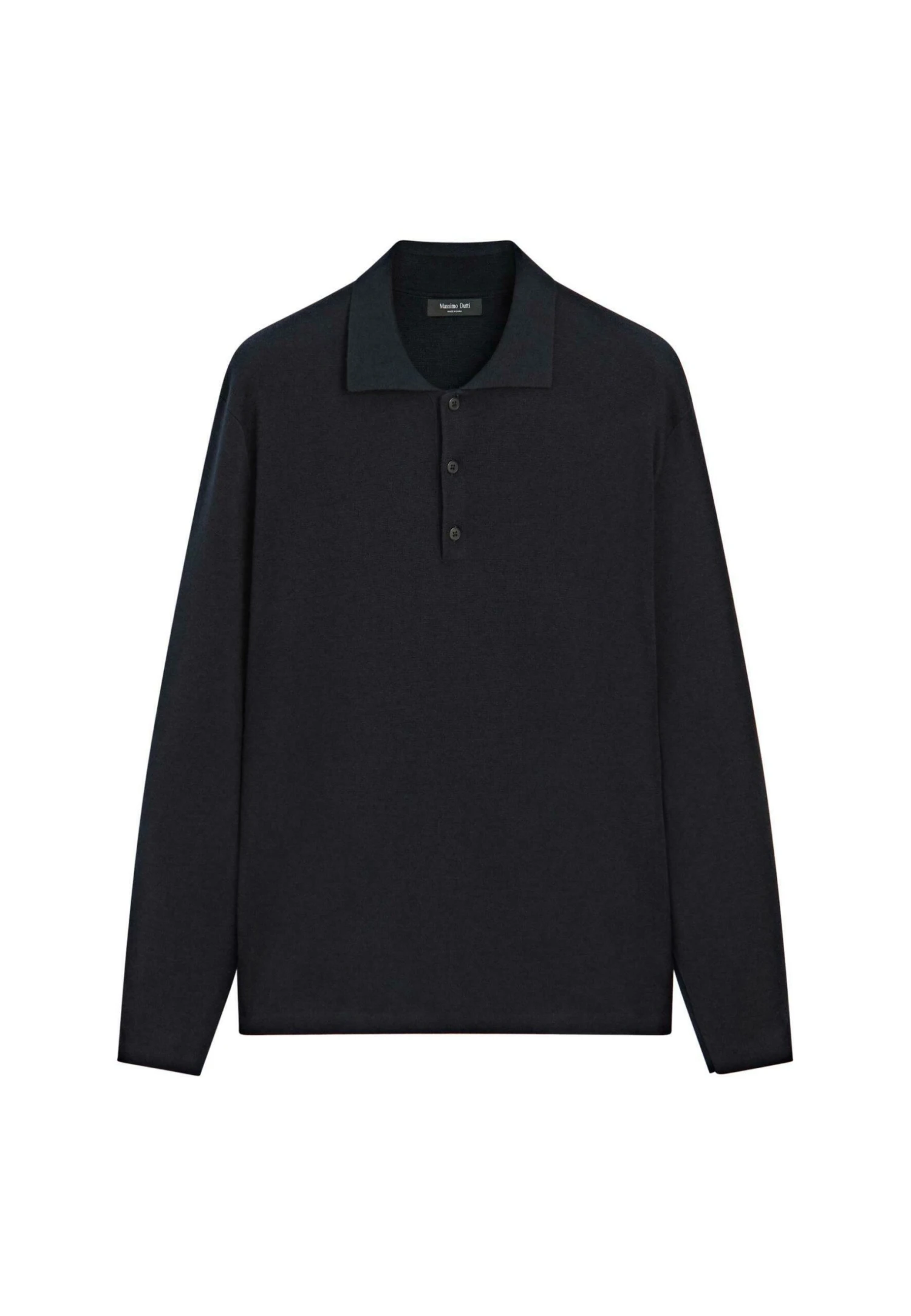 Massimo Dutti LONG SLEEVE POLO COLLAR - Jumper - Black 12 Massimo Dutti LONG SLEEVE POLO COLLAR - Jumper - Black - Image 10