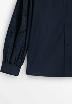 Massimo Dutti Voile With Embroidered Sleeves - Button-Down Blouse - Light Blue -Massimo Dutti Shop 4ae0deb5ad1847bcb652d6cce237cbf8