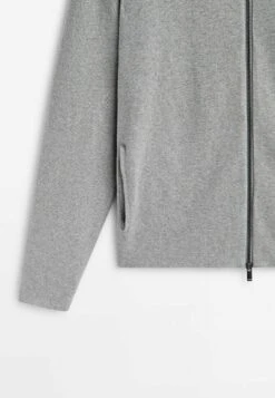 Massimo Dutti Milano With A Mock Neck And Zip - Cardigan - Light Grey -Massimo Dutti Shop 4b722b345dd648cfb8cd4d737f2d0222