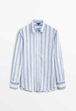Massimo Dutti With Stripes- Button-Down Blouse - Light Blue -Massimo Dutti Shop 4b91e3fcc407405cb79f5534424b77fc