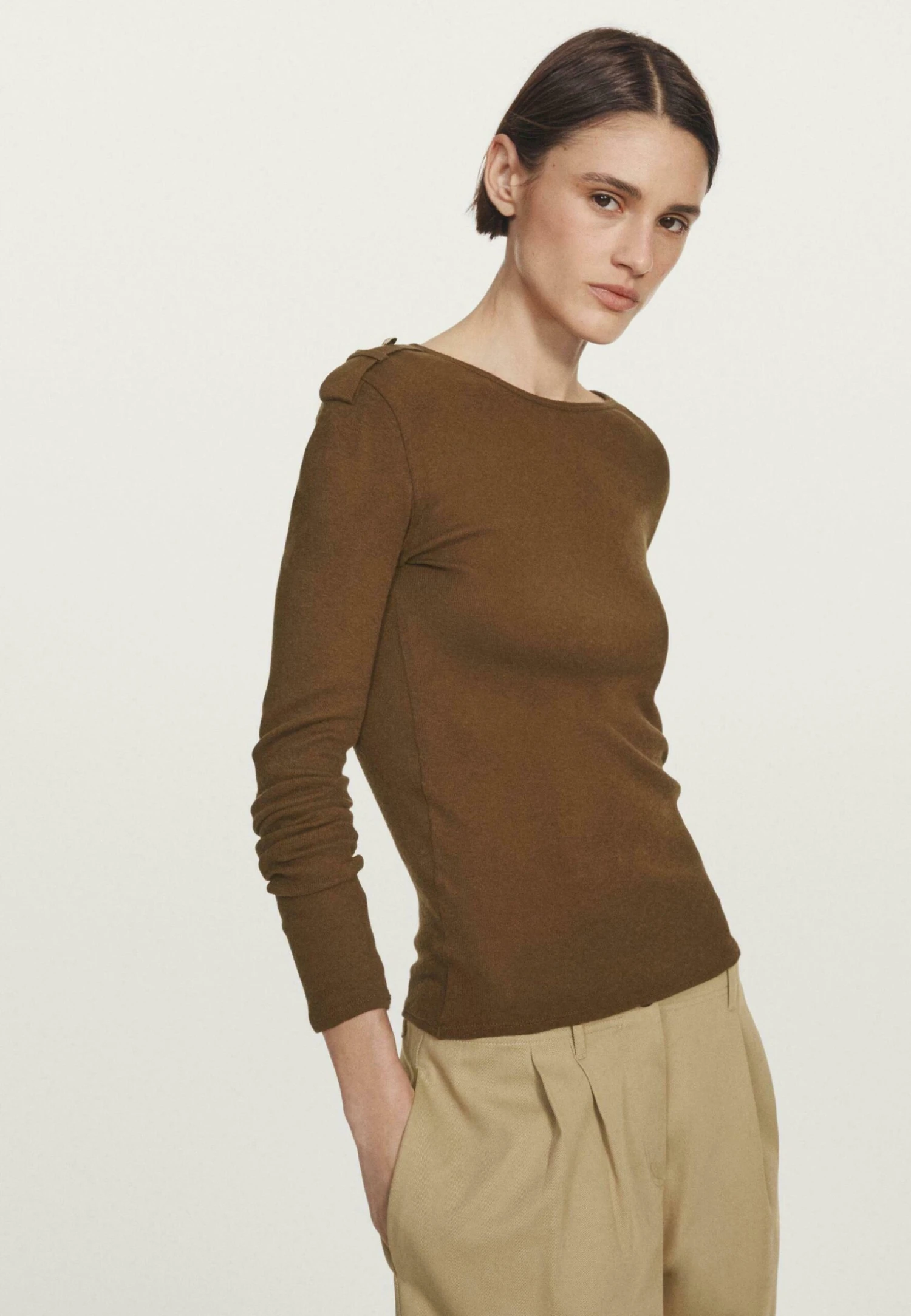 Massimo Dutti KNITWITH SHOULDER DETAIL - Jumper - Brown 5 Massimo Dutti KNITWITH SHOULDER DETAIL - Jumper - Brown - Image 3