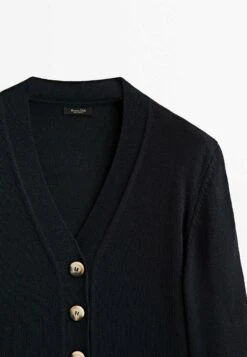 Massimo Dutti V-Neck With Buttons - Cardigan - Dark Blue -Massimo Dutti Shop 4beef418e5d544519e1df6379f7546fd