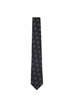Massimo Dutti With A Floral Motif - Tie - Dark Blue