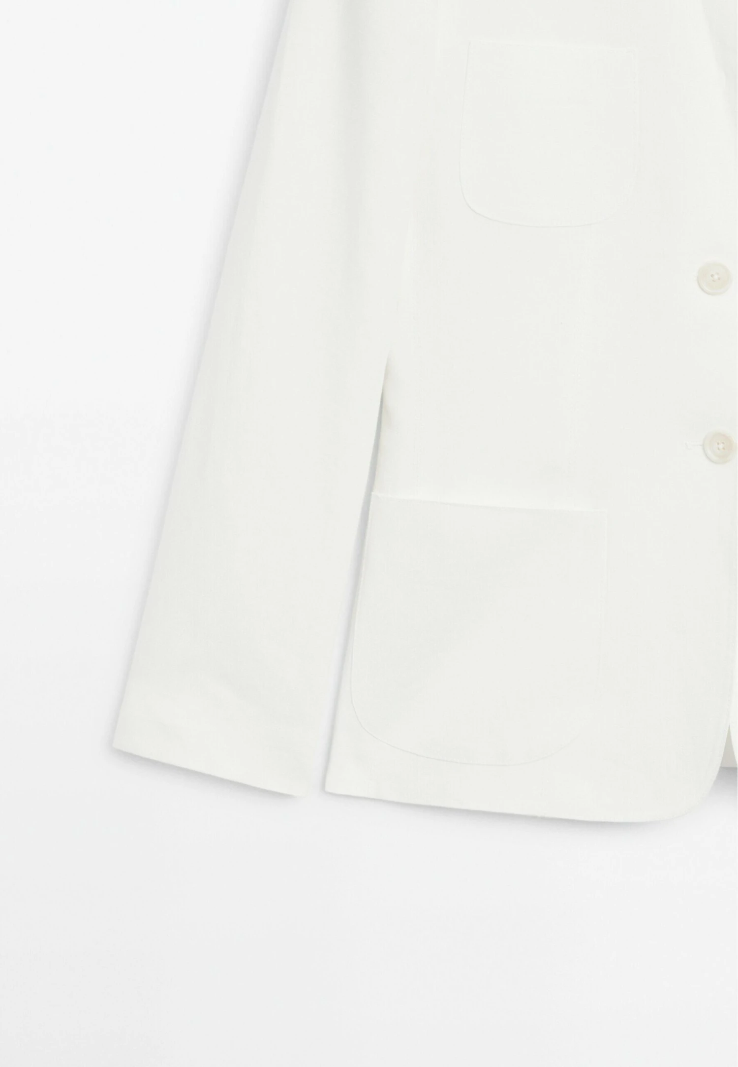 Massimo Dutti BUTTONED LAPEL COLLAR - Blazer - WHITE 12 Massimo Dutti BUTTONED LAPEL COLLAR - Blazer - WHITE - Image 10