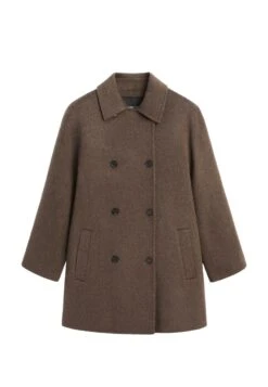 Massimo Dutti DOUBLE-BREASTED CROPPED - Short Coat - Dark Brown -Massimo Dutti Shop 4c72acd6c51b4bd3b1b63c90e2e519fb