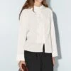 Massimo Dutti ROUND-NECK WITH BUTTON DETAILS - Button-down Blouse - Beige -Massimo Dutti Shop 4c74b591ff0e43af8a74e53743d39290