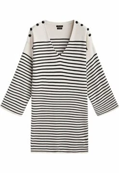 Massimo Dutti Short Striped With Button Detail- Jumper Dress - Dark Blue -Massimo Dutti Shop 4c9f850739b64ba8a2d6703469542a20